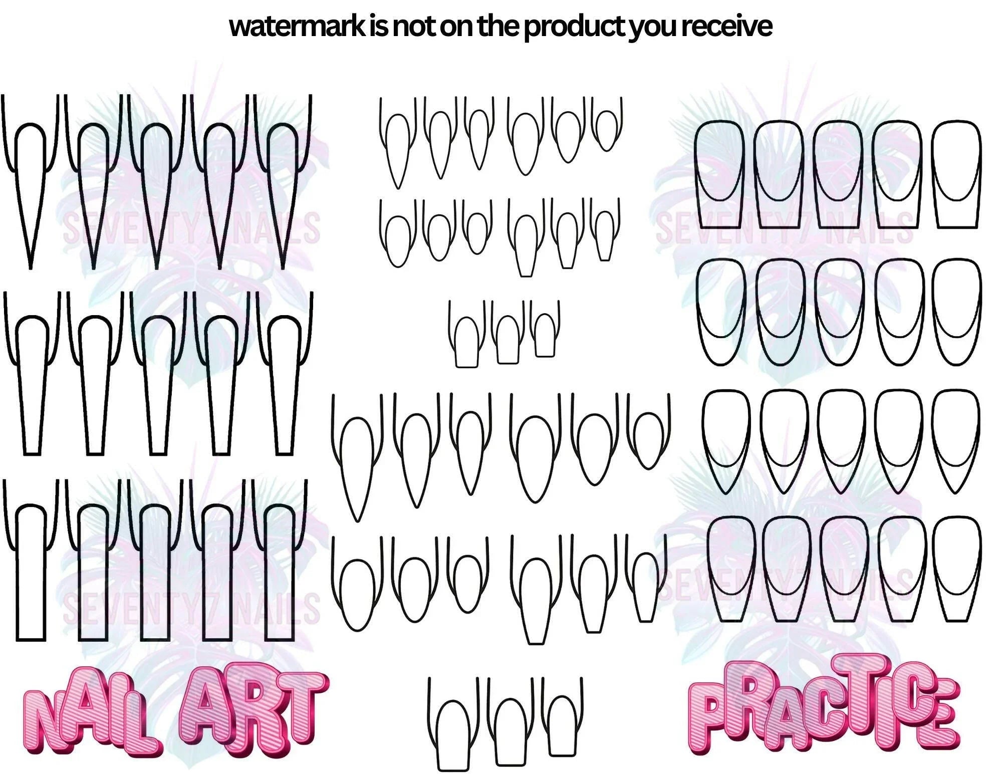 handmade-press-on-nails-and-waterslide-nail-decals-seventy7-nails for Free Printable Acrylic Nail Practice Sheet Handmade Press On Nails and Waterslide Nail Decals | Seventy7 Nails for Free Printable Acrylic Nail Practice Sheet