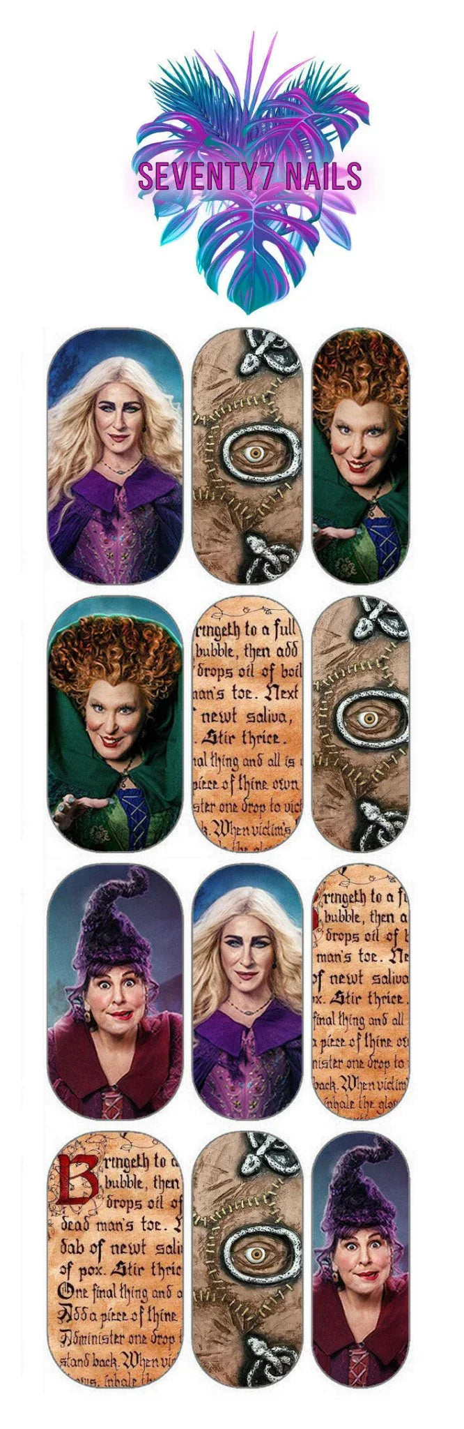 Waterslide Nail Decals - Hocus Pocus - Seventy7 Nail Decals