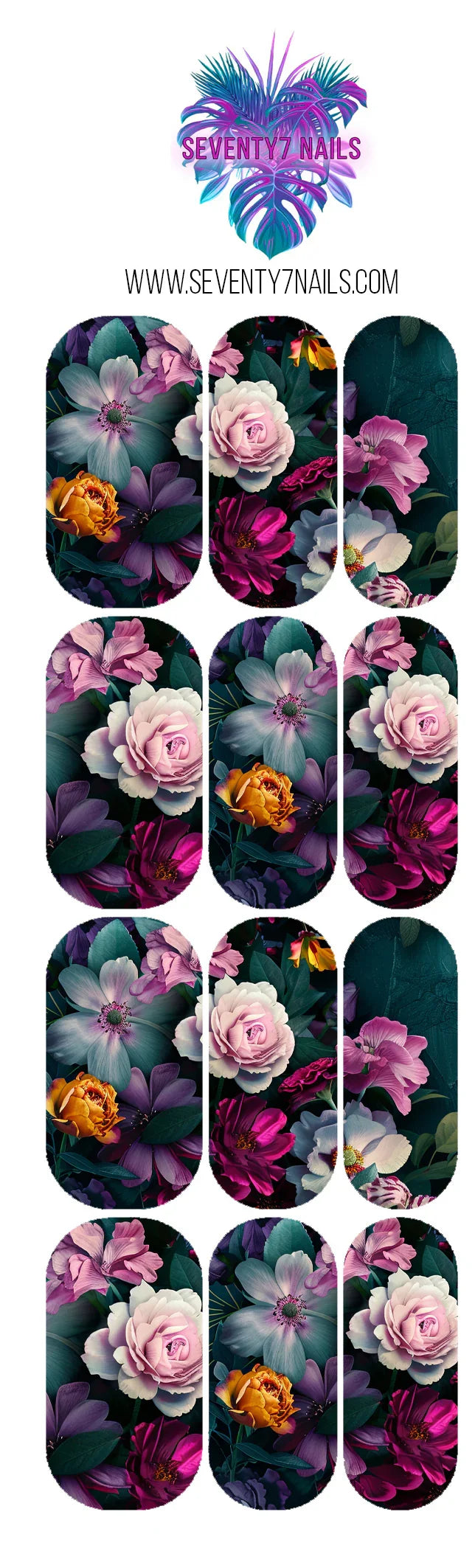 Waterslide Nail Decals - Spring Rose - Seventy7 Nail Decals