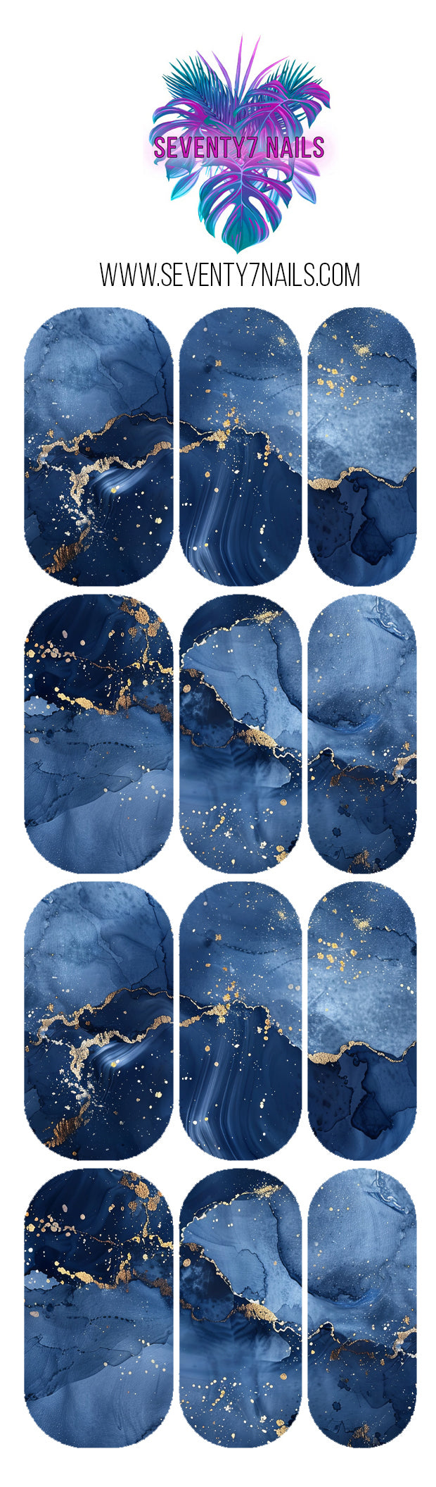 Waterslide Nail Decals - Deep Blue Sea