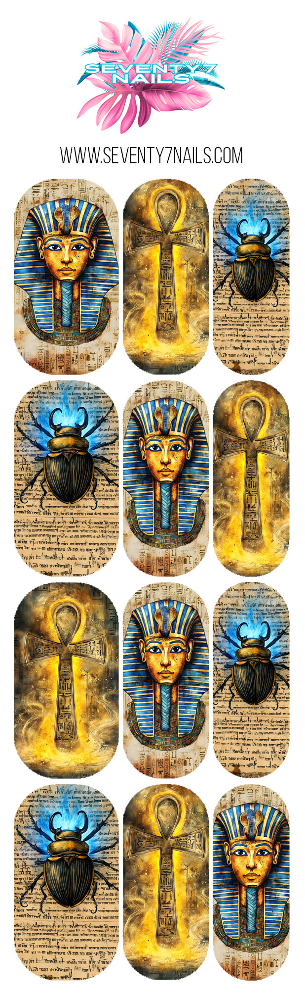 Waterslide Nail Decals - Pharaoh