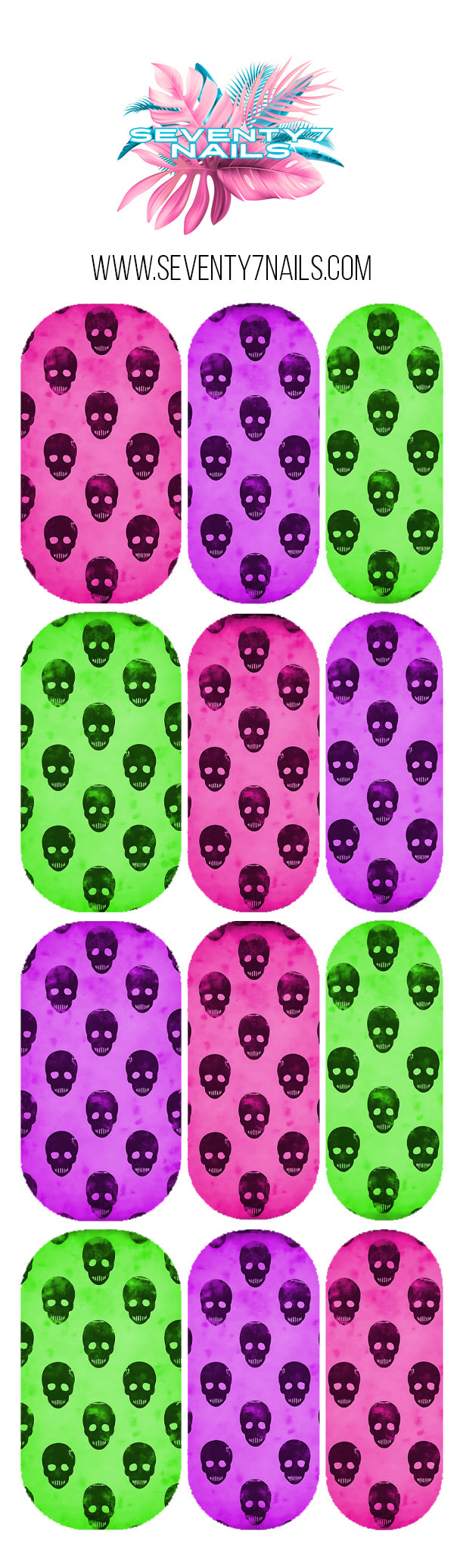 Waterslide Nail Decals - Neon Nightmare
