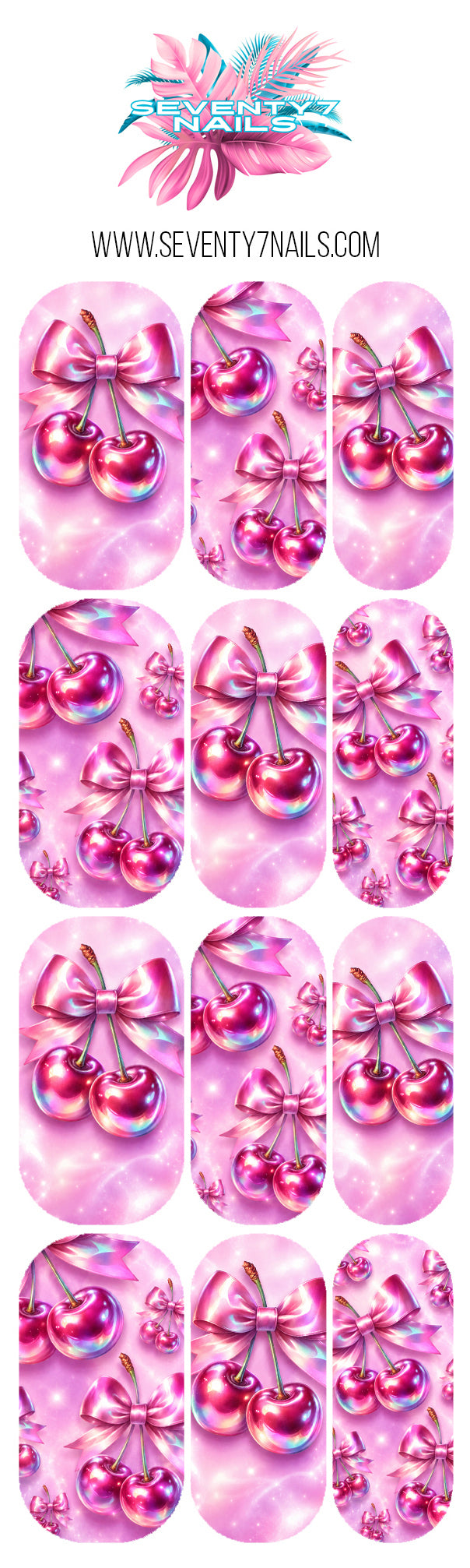 Waterslide Nail Decals - Pink Cherry Pop