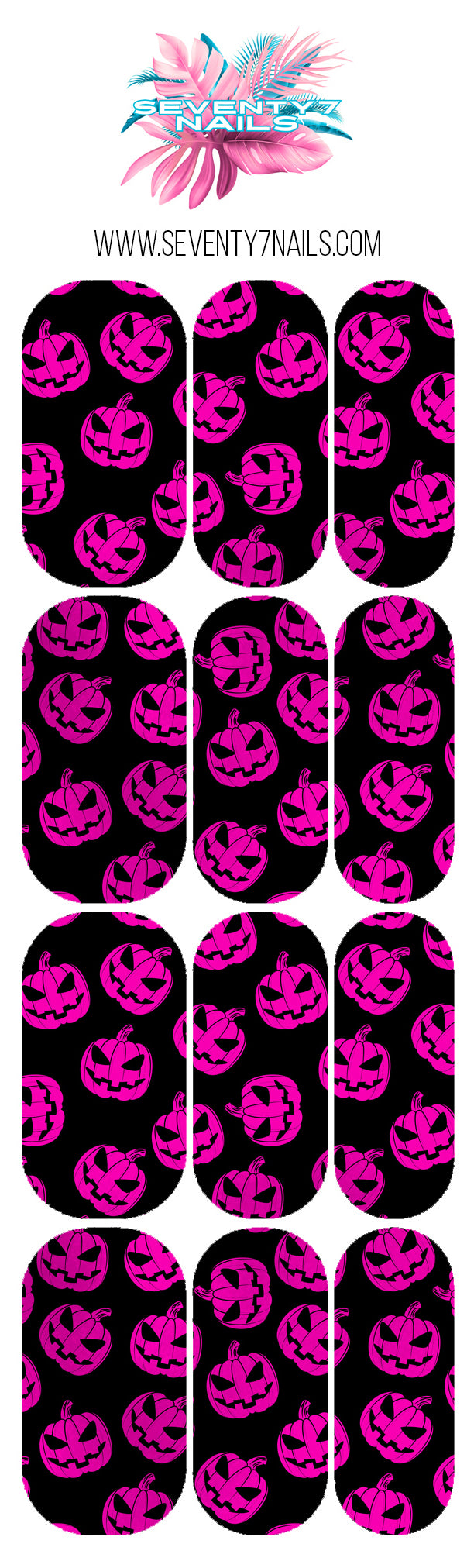 Waterslide Nail Decals - Pink Pumpkin Pop