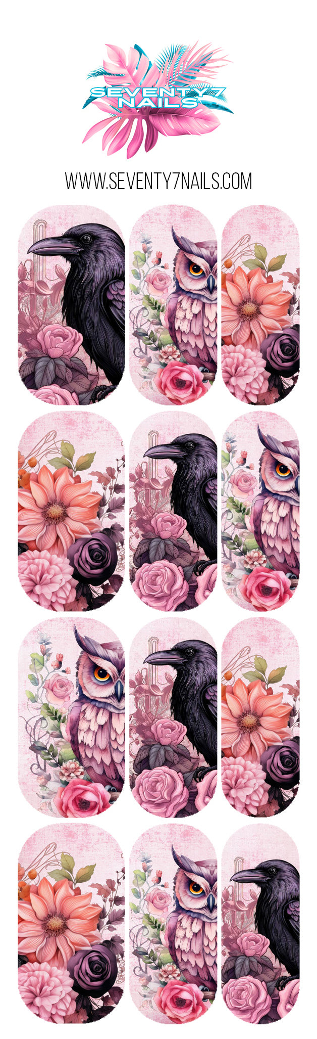 Waterslide Nail Decals - Raven Rose