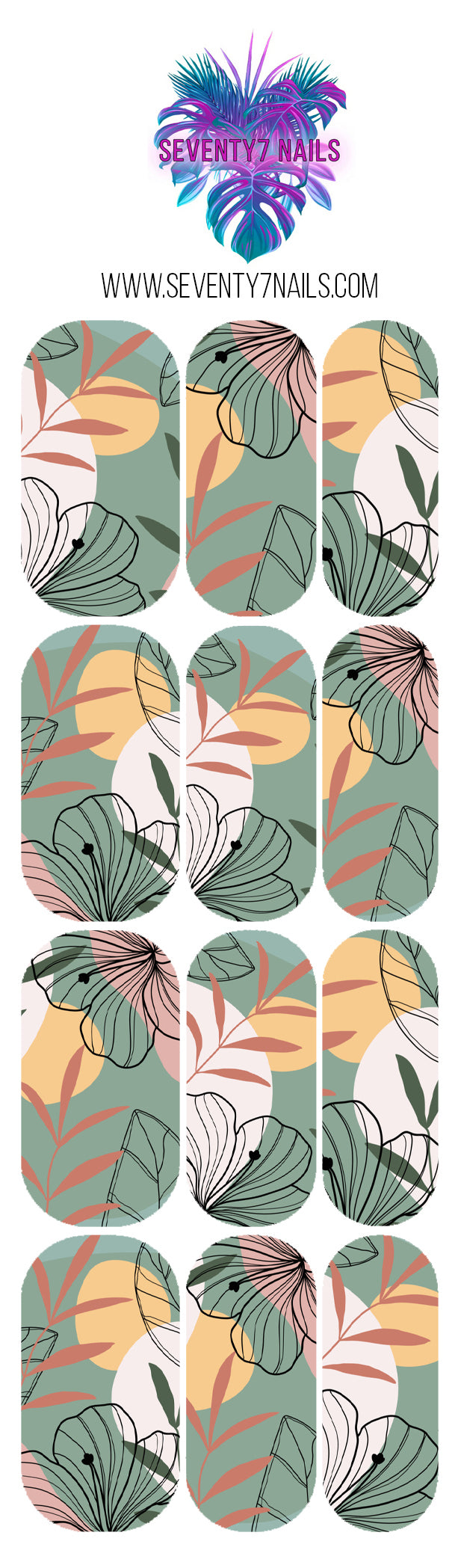 Waterslide Nail Decals - Sunset Botanica