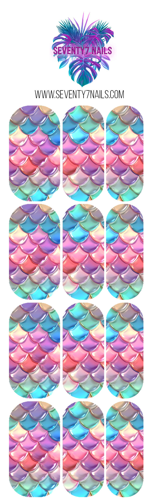 Waterslide Nail Decals - Mermaid Scales