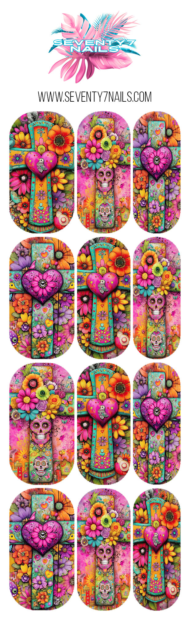 Waterslide Nail Decals - Sacred Bloom
