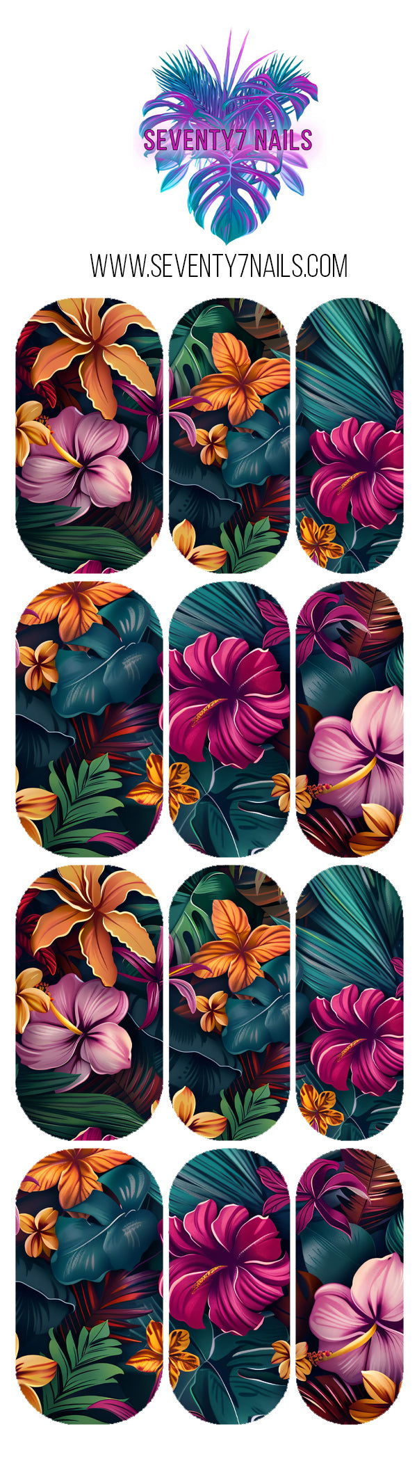 Waterslide Nail Decals - Tropical Bunch