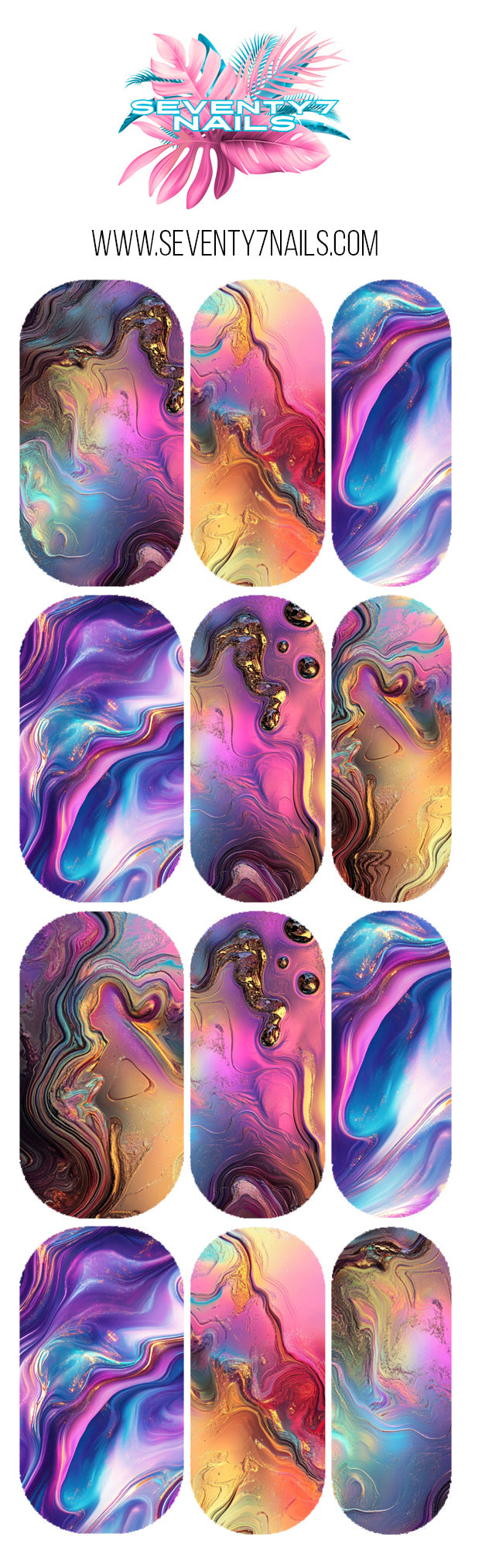 Waterslide Nail Decals - Oil Slick