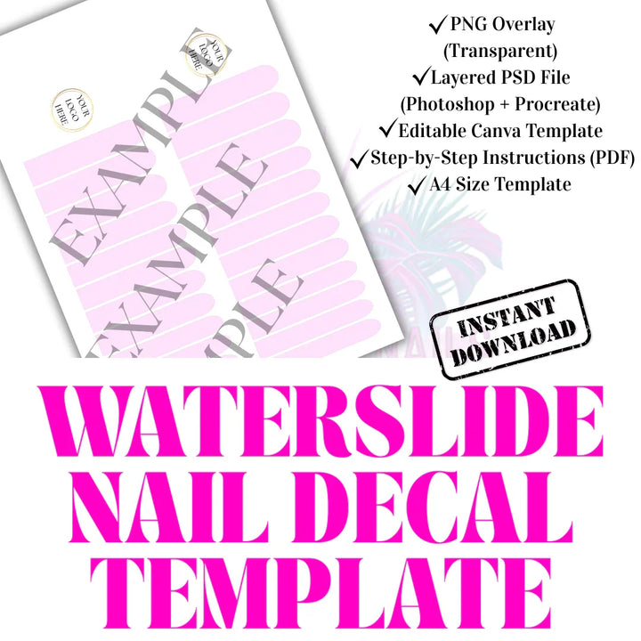 85mm Long Nail Decal Template