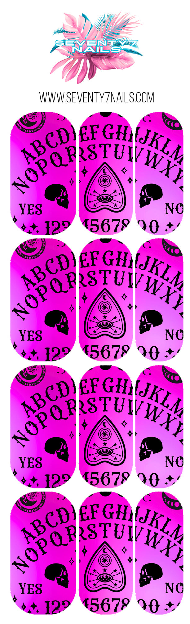 Waterslide Nail Decals - Hot Pink Hotline