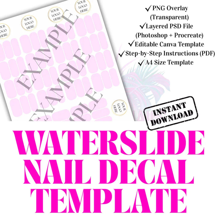 Classic Size Nail Decal Template