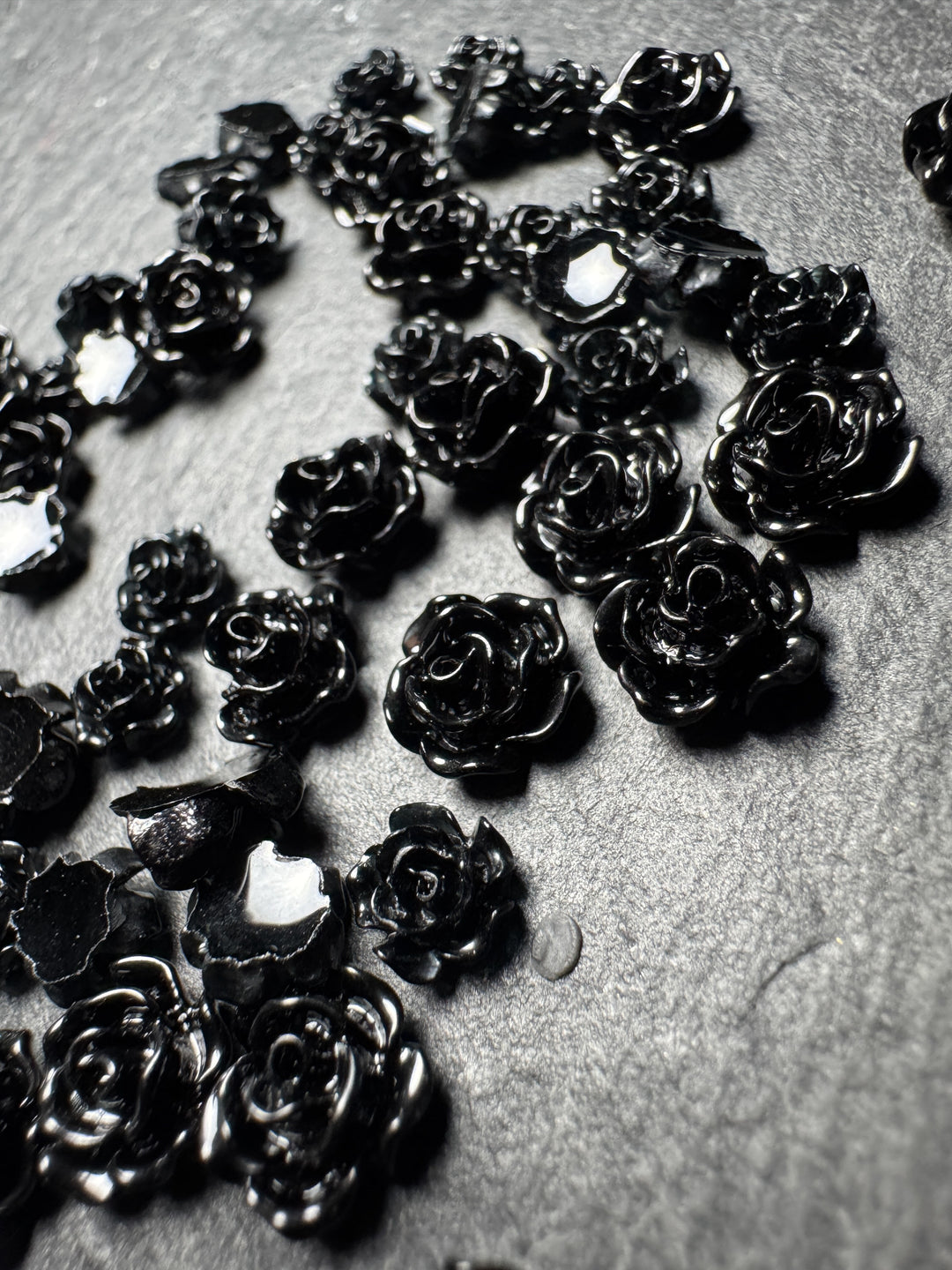 Midnight Rose Resin Charms