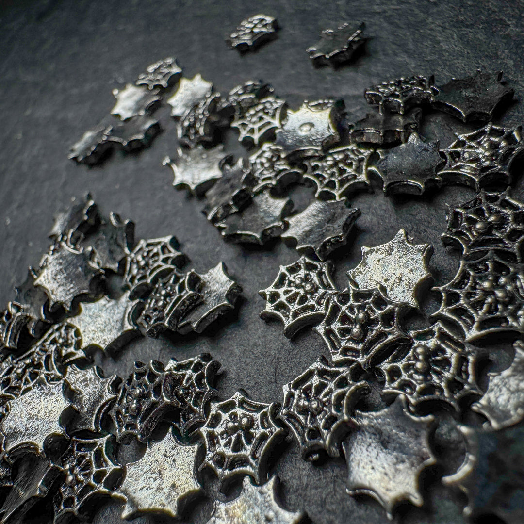 Gunmetal Spider Web Charms