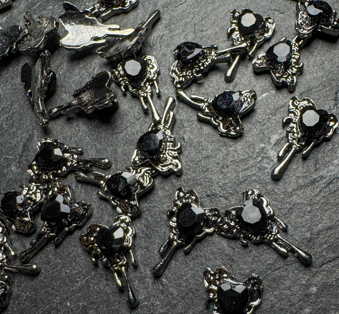 Dark Chrome Heart Charms