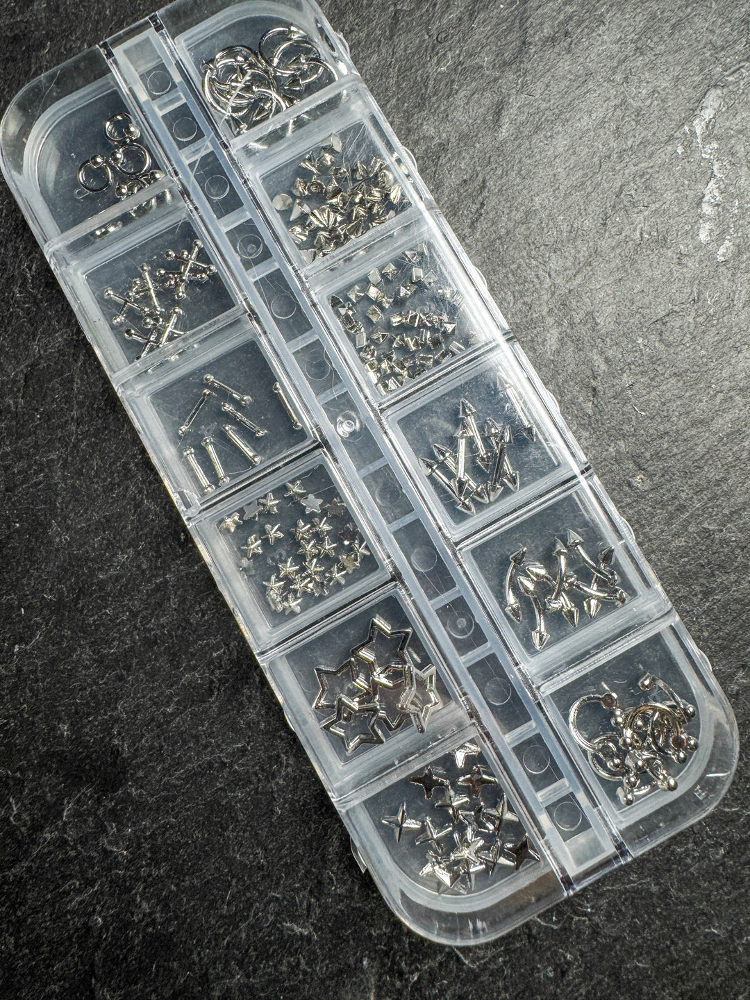 Silver Stud & Charm Mix