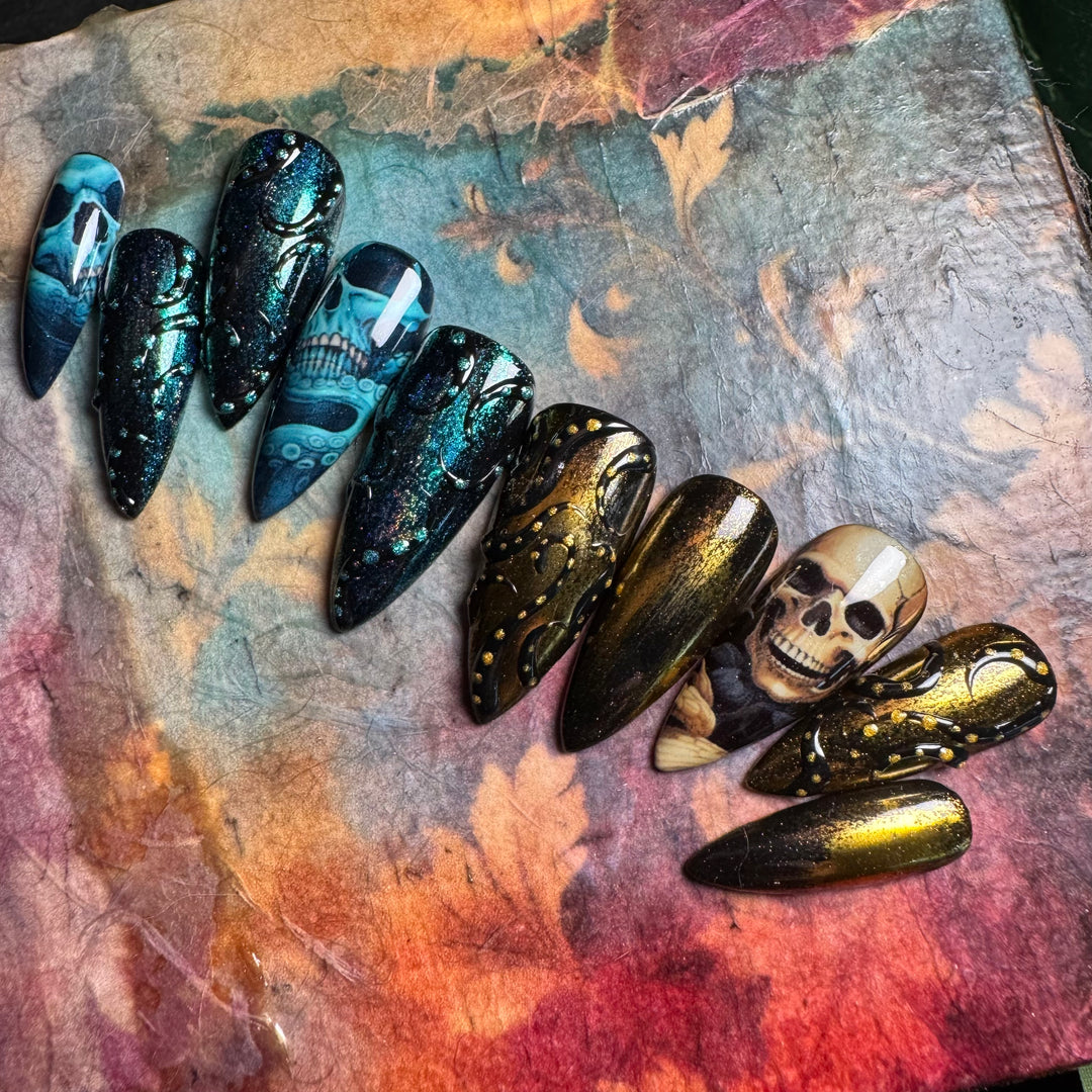 Custom Luxury Press On Nails - Release The Kraken - Seventy7 Nail Decals