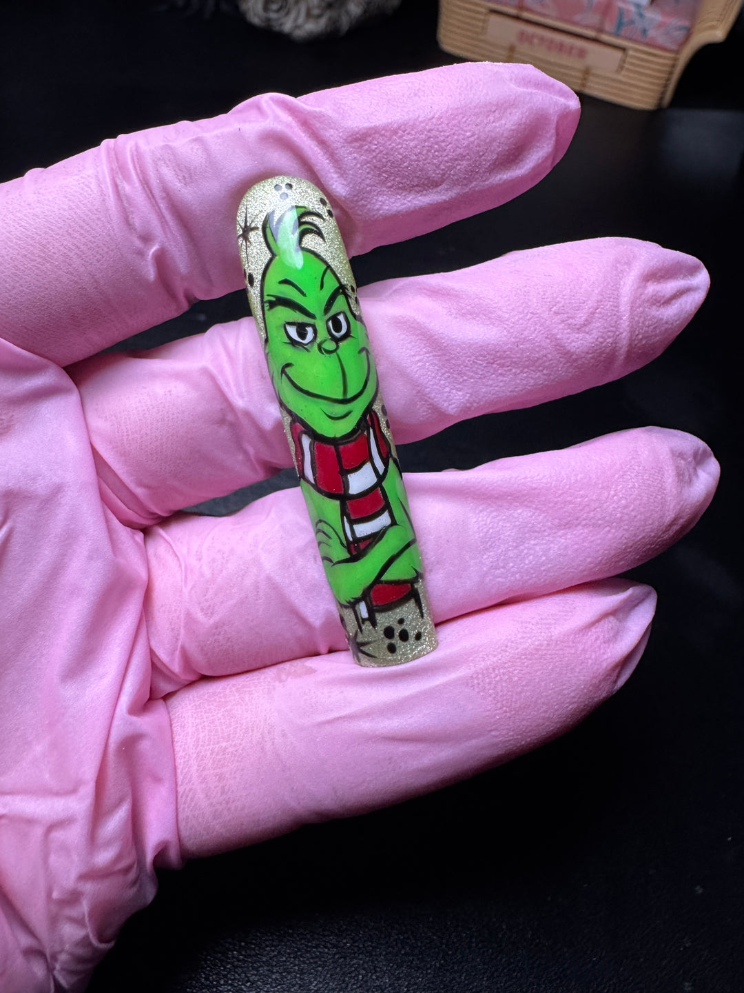 Gr*nch Outline Nail Decals | Color Your Own Christmas Nail Art