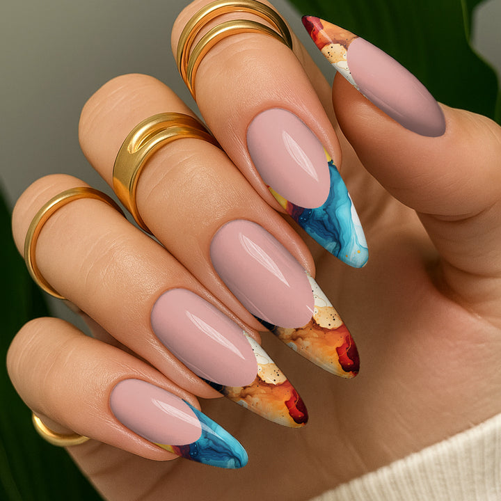 Waterslide Nail Decals - French Cut - Autumn Ink - Seventy7 Nail Decals