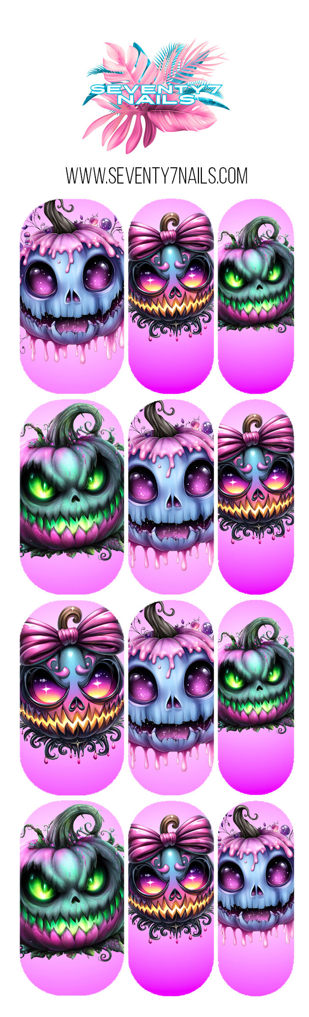 Halloween Nail Decals - Candy Gore Pumpkins