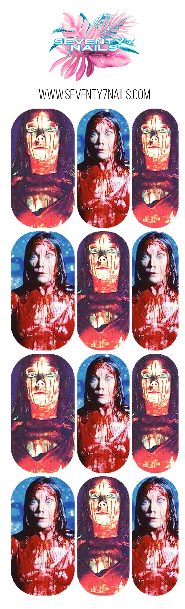 Halloween Nail Decals - Carrie
