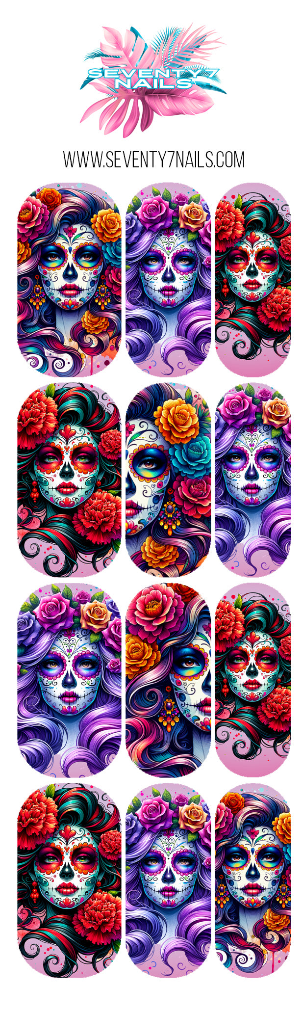 Waterslide Nail Decals - Catrina