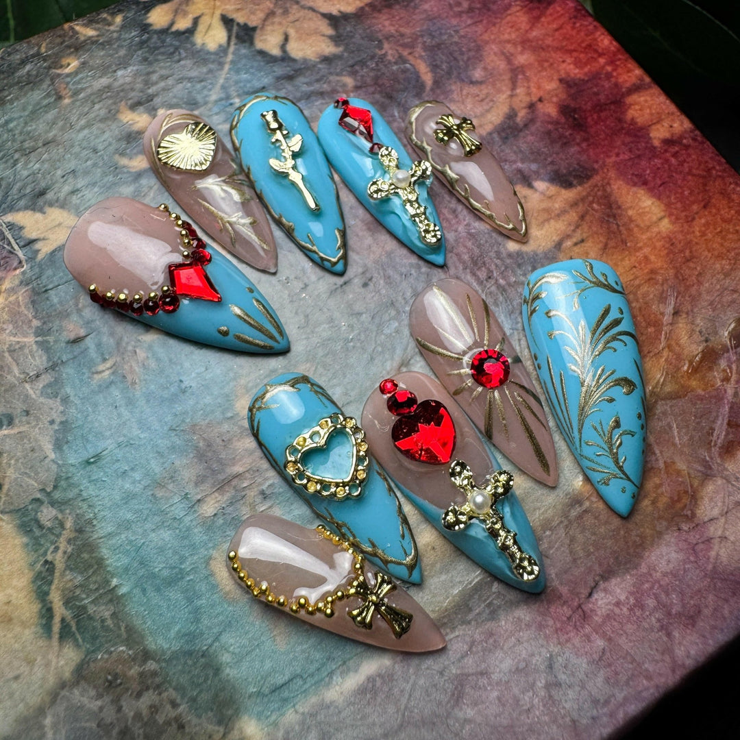 Custom Luxury Press On Nails - Divination - Seventy7 Nail Decals