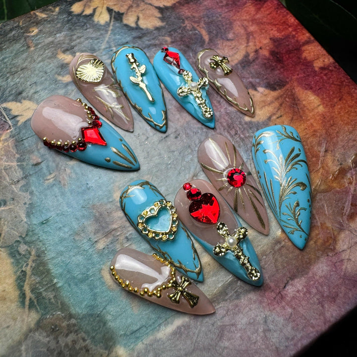 Custom Luxury Press On Nails - Divination - Seventy7 Nail Decals
