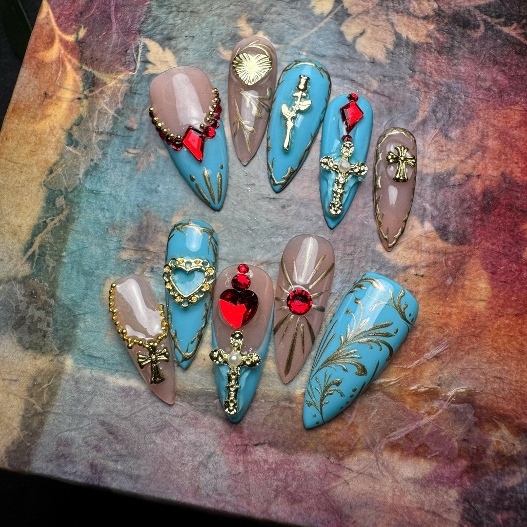 Custom Luxury Press On Nails - Divination - Seventy7 Nail Decals