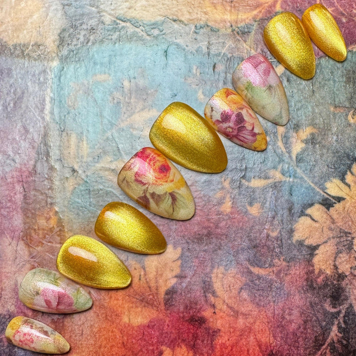 Custom Luxury Press On Nails - Ready To Ship - Limoncello - Seventy7 Nail Decals