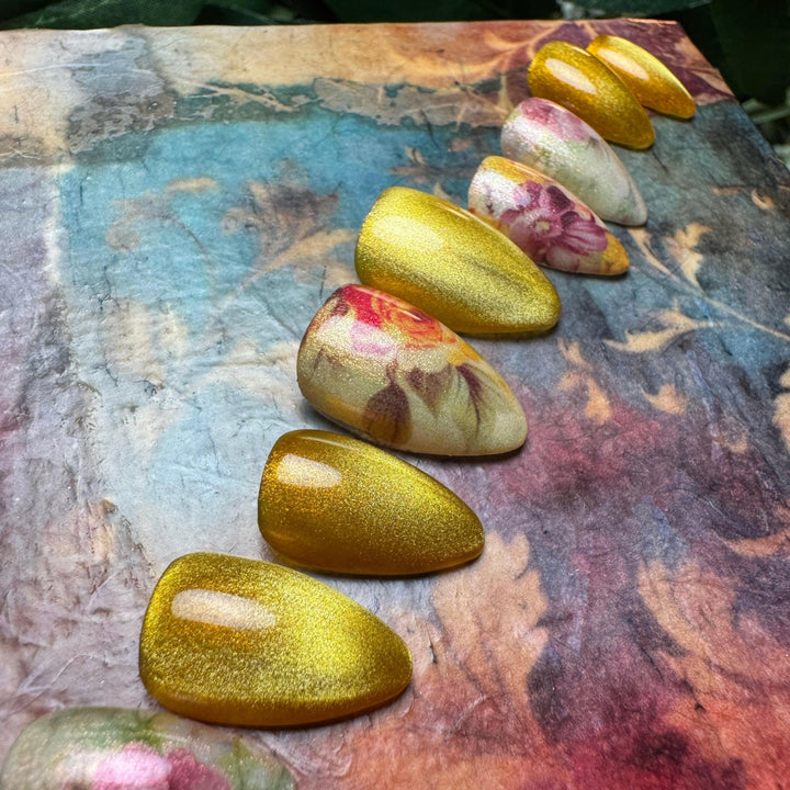 Custom Luxury Press On Nails - Ready To Ship - Limoncello - Seventy7 Nail Decals