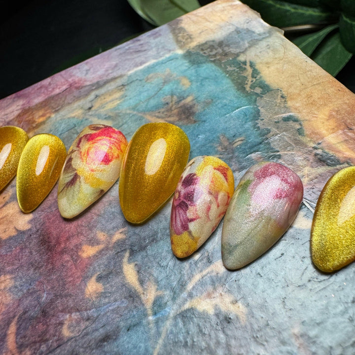 Custom Luxury Press On Nails - Ready To Ship - Limoncello - Seventy7 Nail Decals