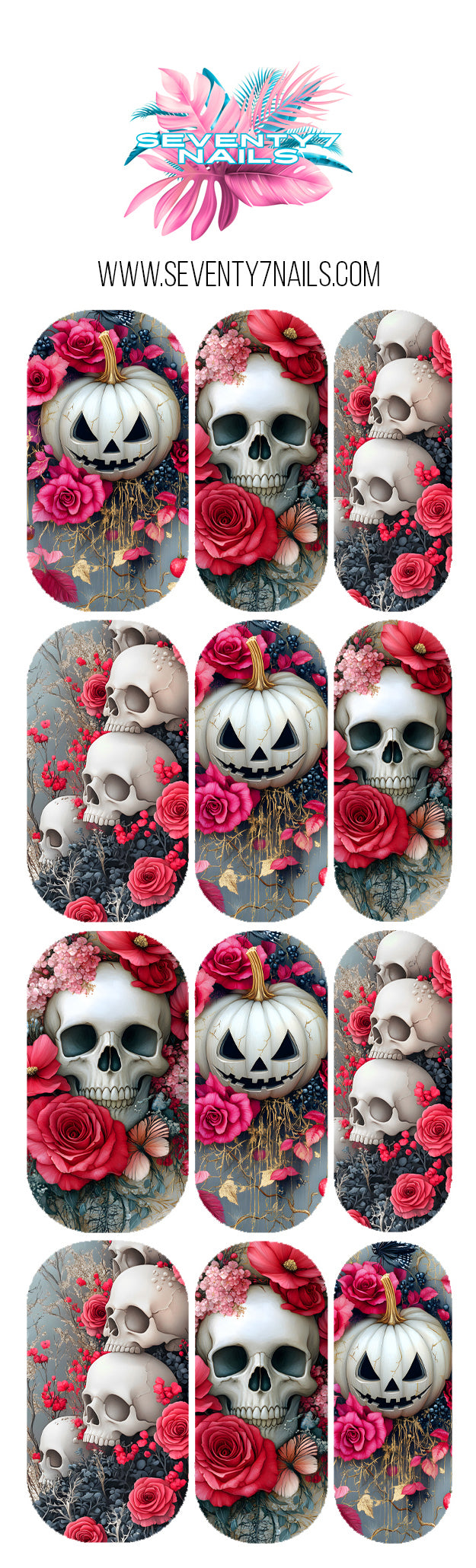Halloween Nail Decals - Deadly Garden