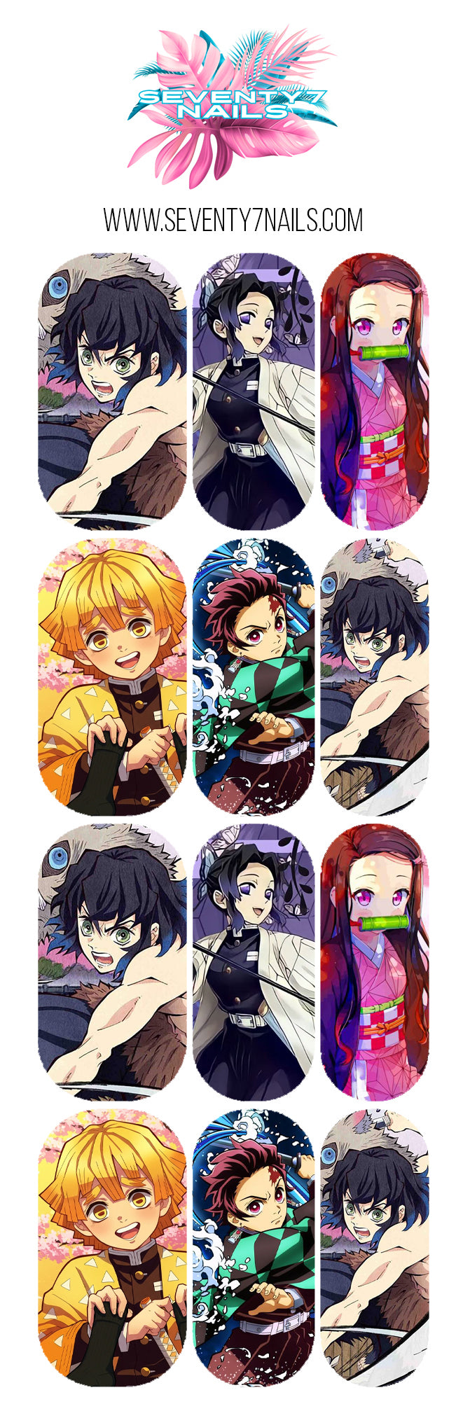 Waterslide Nail Decals - Demon Slayer