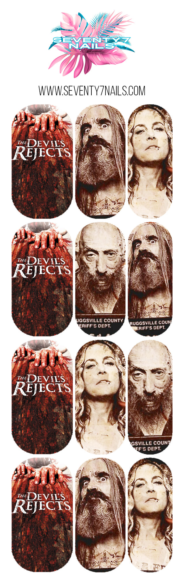 Halloween Nail Decals - Devil's Rejects