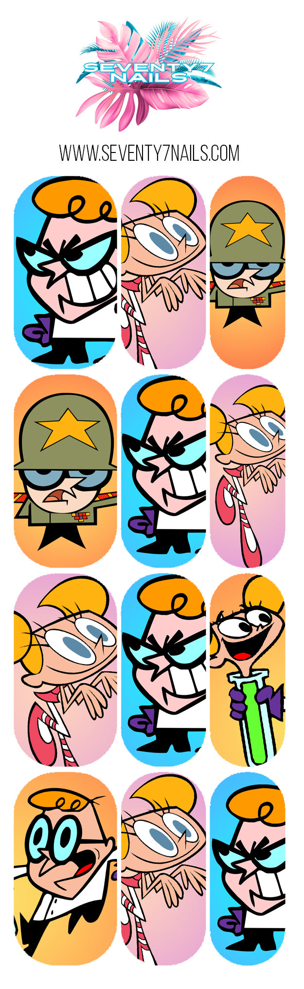 Waterslide Nail Decals - Dexter