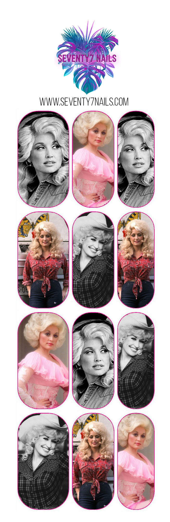 Character Nail Decals - Vintage Dolly