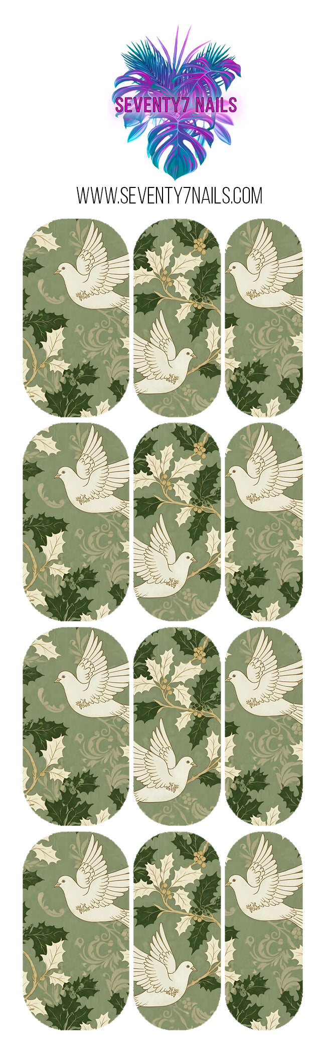 Waterslide Nail Decals - Doves