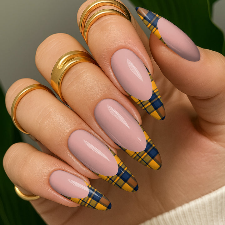 Waterslide Nail Decals - French Cut - Fall Plaid - Seventy7 Nail Decals