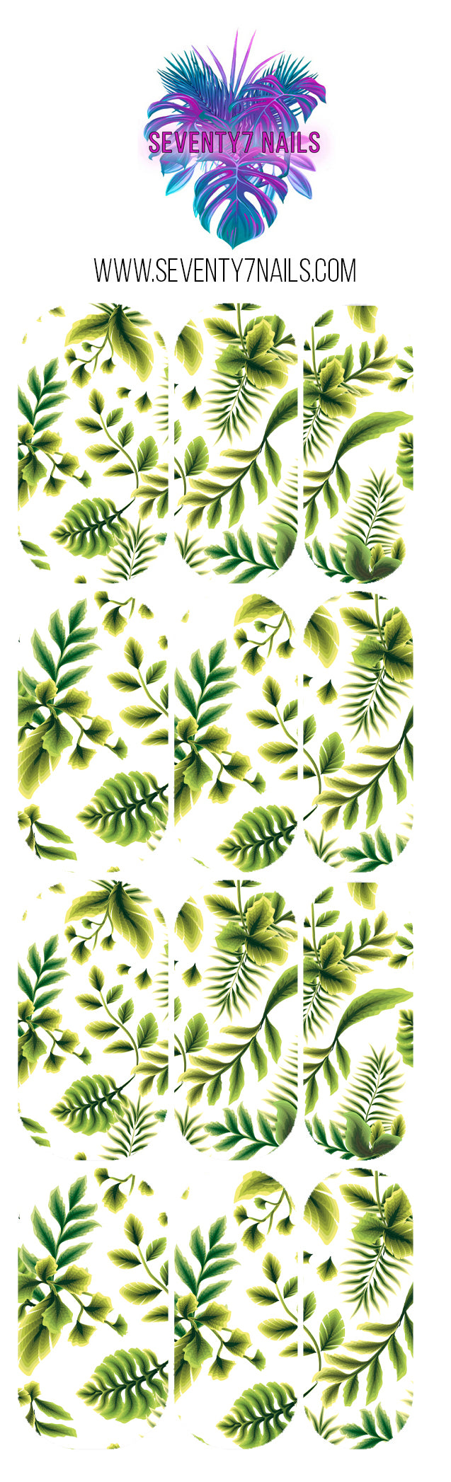 Waterslide Nail Decals - Ferns