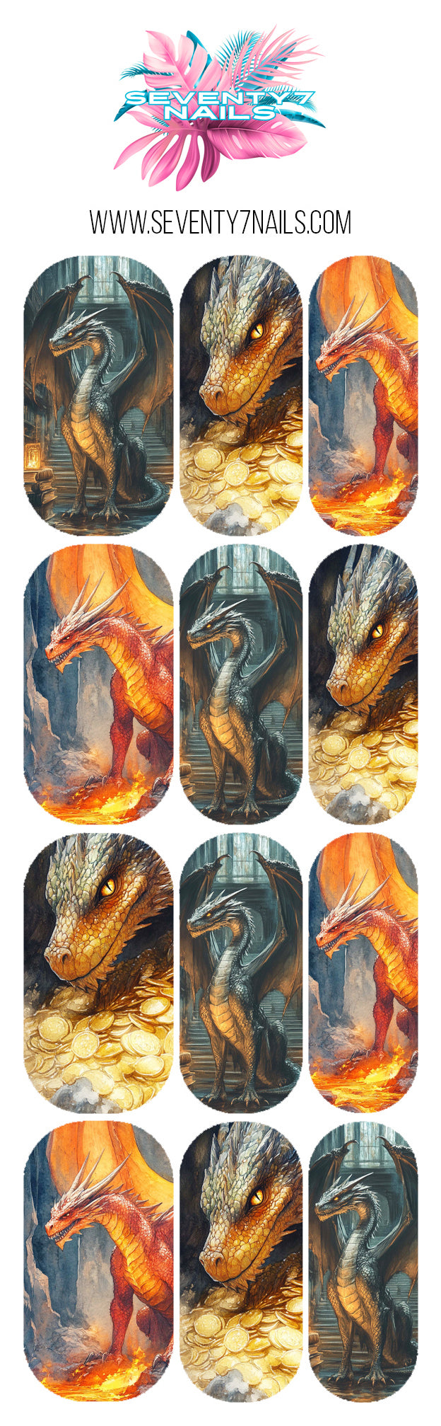 Assorted Nail Decals - Fire and Fortune