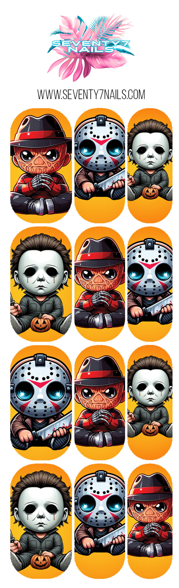 Halloween Nail Decals - Tiny Slashers