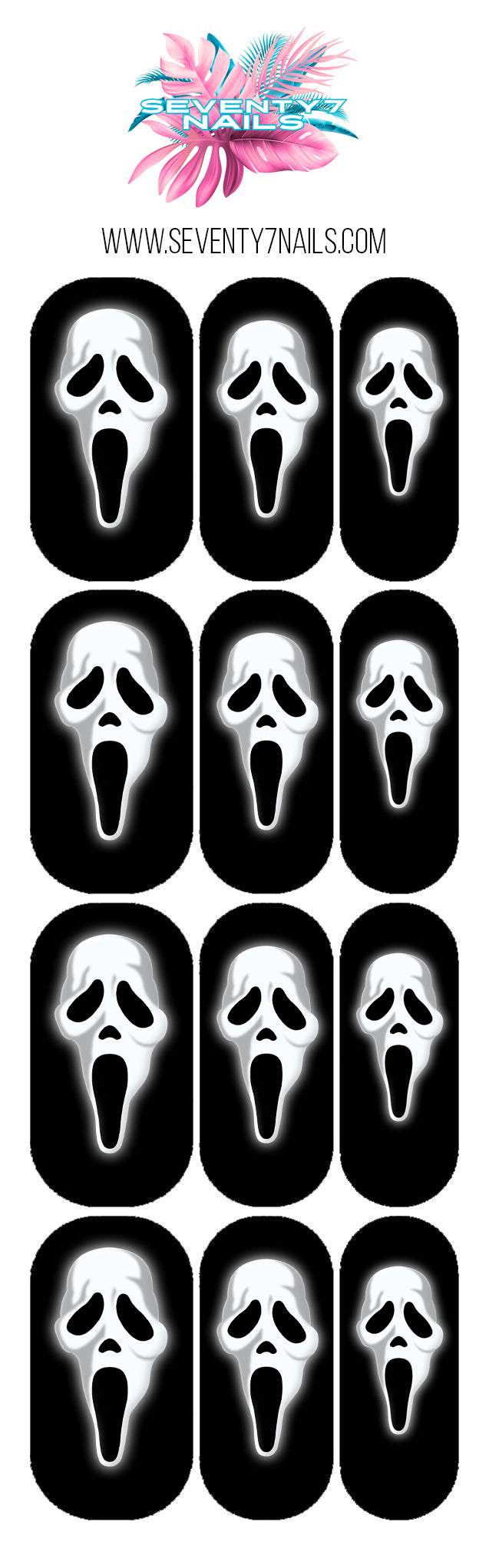 Waterslide Nail Decals - Ghostface
