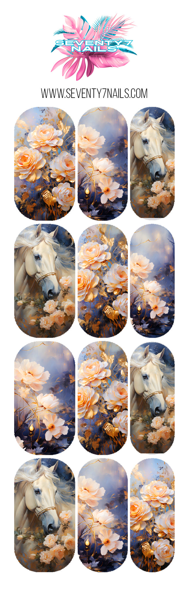 Waterslide Nail Decals - Gilded Horse