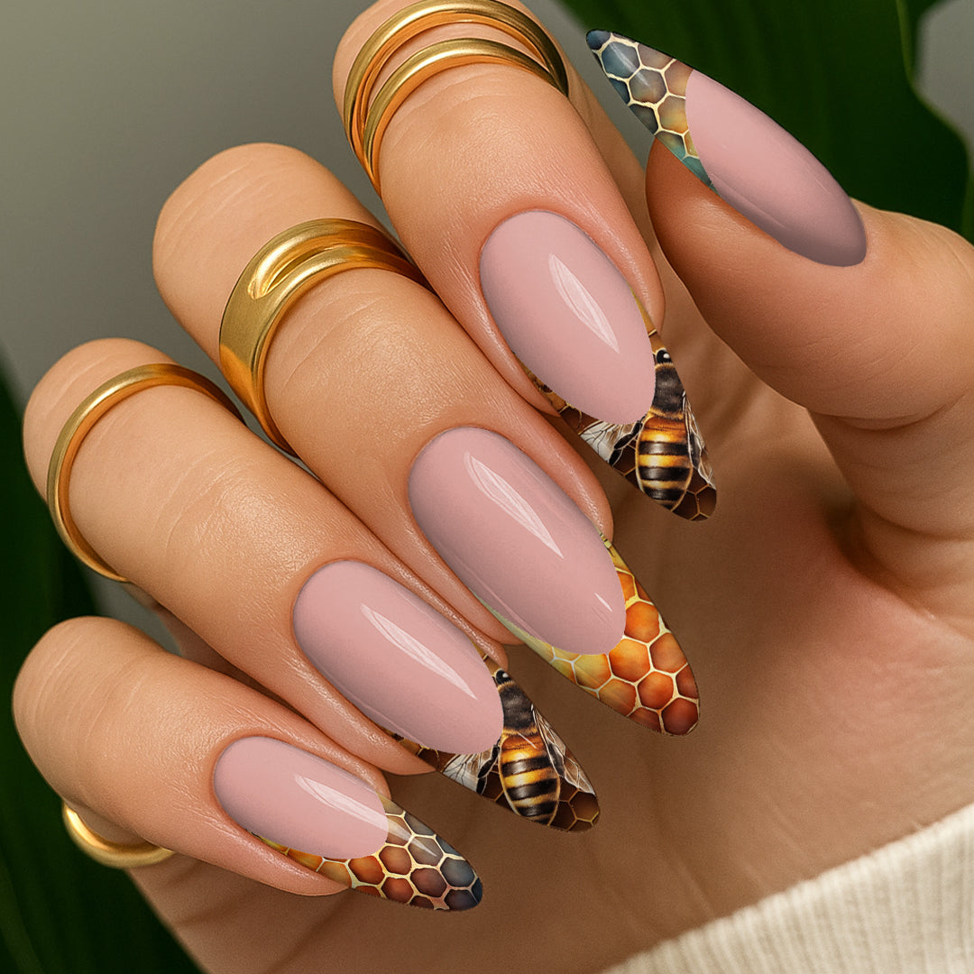 Waterslide Nail Decals - French Cut - Honeycombs - Seventy7 Nail Decals