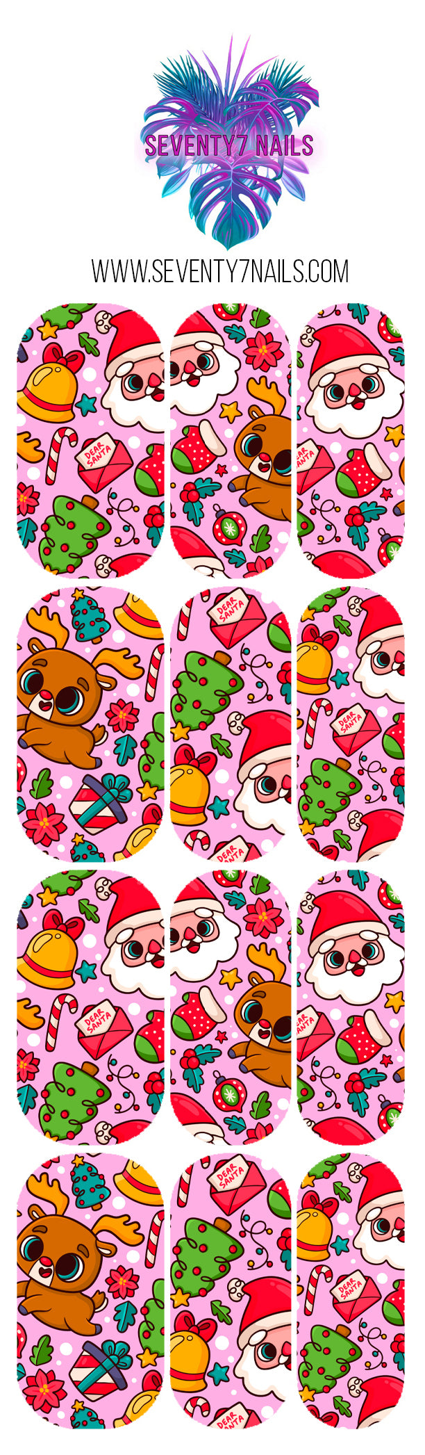 Waterslide Nail Decals - Rudolph