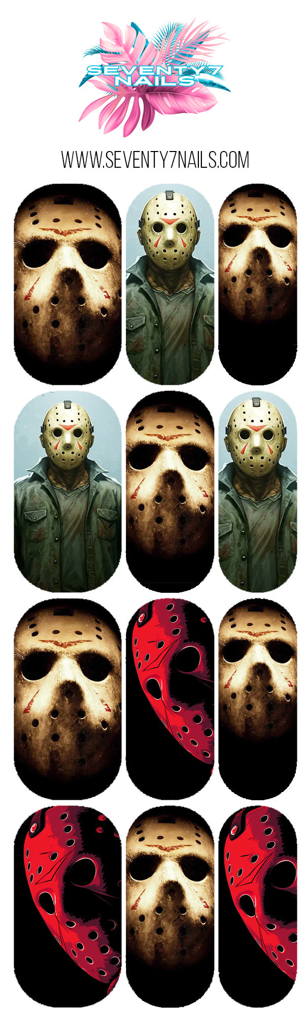 Waterslide Nail Decals - Jason