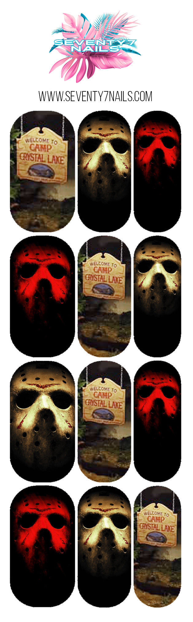 Halloween Nail Decals - Jason