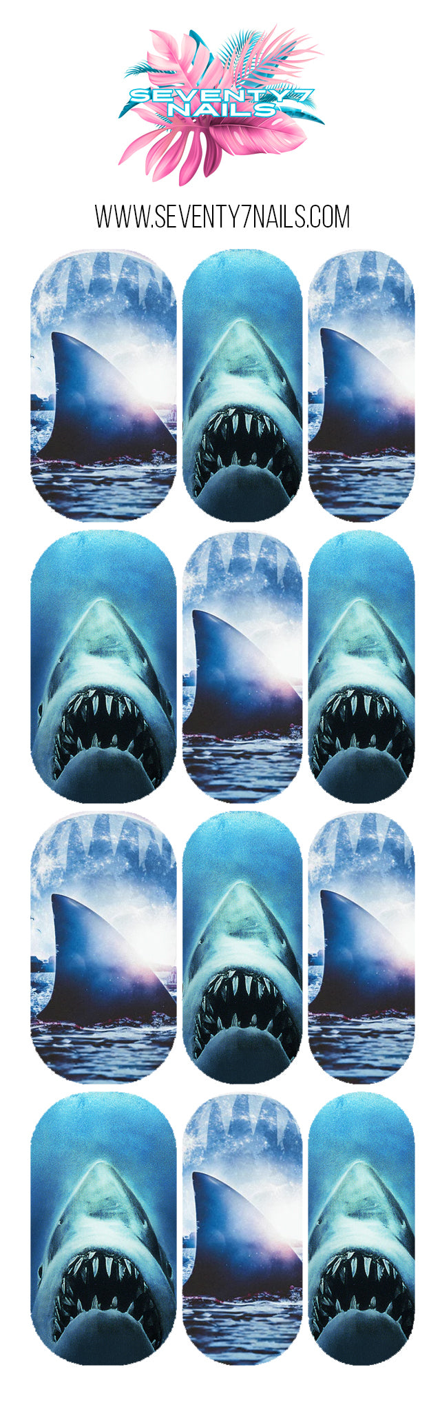 Waterslide Nail Decals - Jaws